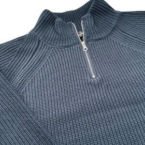 Slate & Stone Men’s XXL Navy Blue NWT Ribbed 1/4 Zip Mock Neck Knit Sweater